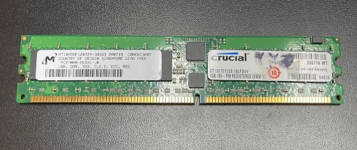 Zdjęcie oferty: Pamięć DDR 333MHz CL2,5 1GB ECC REG Crucial HP