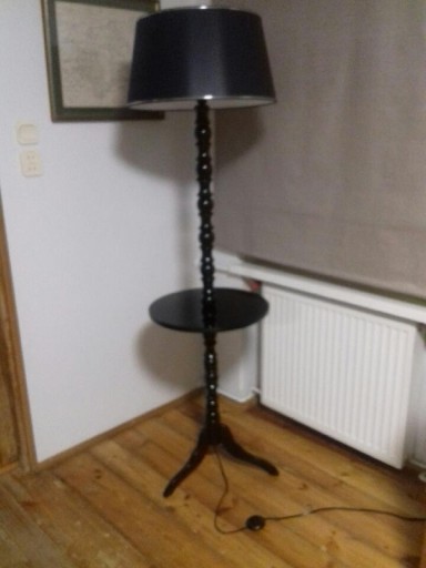 Zdjęcie oferty: Lampa+stolik, szkło , czarna , odnowiona