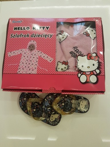 Zdjęcie oferty: Hello Kitty zestaw szlafrok dziecięc Sanrio+klapki
