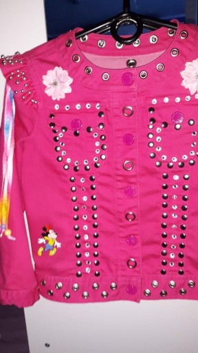 Zdjęcie oferty: Różowa kurtka ozdobna dla dziewczynki XS
