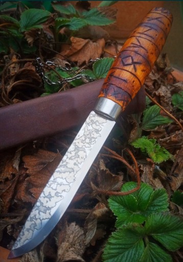 Zdjęcie oferty: Skandynaw. Nóż z prawdziwej stali. Piękny Viking.