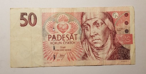 Zdjęcie oferty: Banknot 50 koron Czechy 1997 