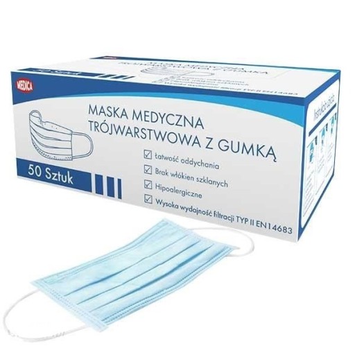 Zdjęcie oferty: Maski medyczne chirurgiczne MEDICA opak. 50szt.