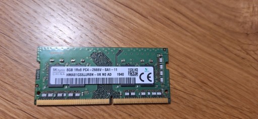 Zdjęcie oferty: 8GB DDR4 2666MHz Hynix HMA81GS6JJR8N-VK SODIMM