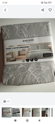 Zdjęcie oferty: Pościel bawełna satynowa 220/200cm SMUKEE komplet pościeli liście 