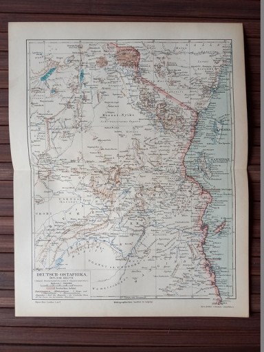 Zdjęcie oferty: Stara mapa Deutsch -OSTAFRIKA   1894 r