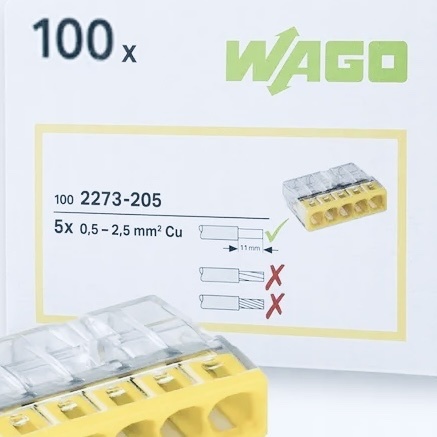 Zdjęcie oferty: Szybkozłączka WAGO 100x 2273-205