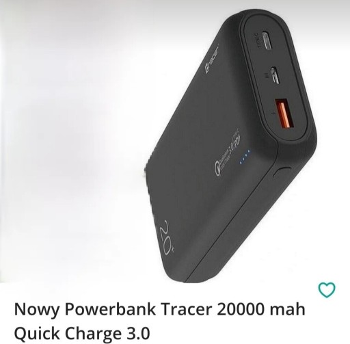 Zdjęcie oferty: Powerbank Tracer 20000 mah Quick Charge 3.0
