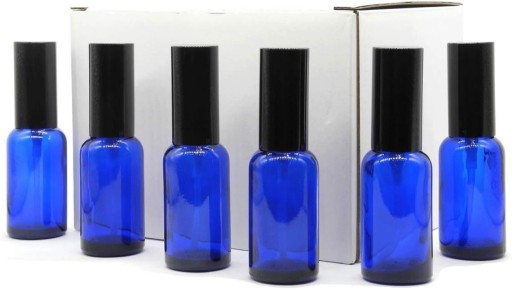 Zdjęcie oferty: Szklana butelka ze sprayem 30ml niebieskie - 12szt