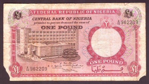 Zdjęcie oferty: NIGERIA One Pound 1967