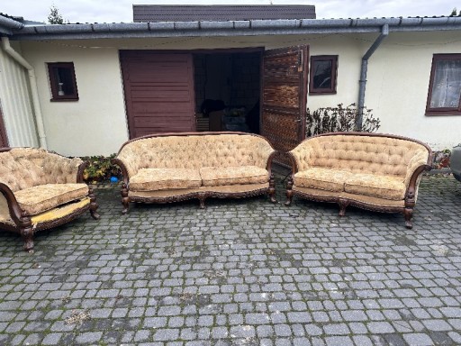 Zdjęcie oferty: Meble drewniane sofa kanapa fotel 3,2,1 rzeżbione!