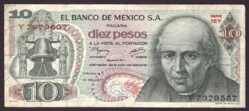Zdjęcie oferty: MEKSYK 10 PESOS 1977
