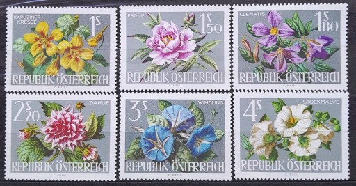 Zdjęcie oferty: Austria 1964  Mi 1145-1150 ** kwiaty 