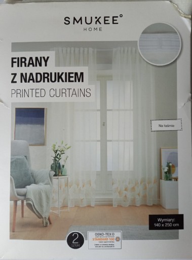 Zdjęcie oferty: FIRANY Z NADRUKIEM NA TAŚMIE 140x250 cm