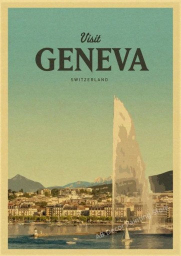 Zdjęcie oferty: PIĘKNY plakat vintage GENEWA Szwajcaria