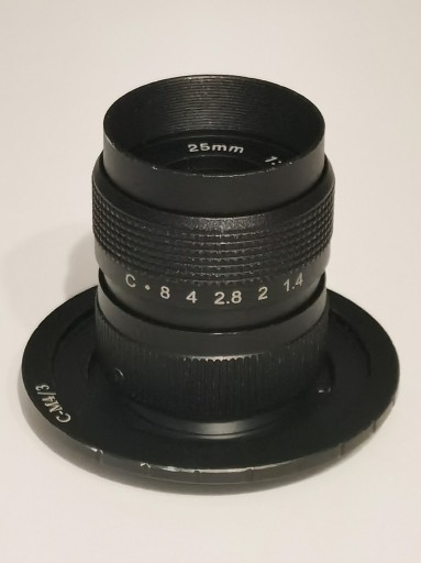 Zdjęcie oferty: obiektyw TV Lens 25mm F1.4 +adapter  C-M4/3