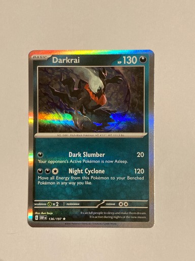 Zdjęcie oferty: Pokemon TCG Obsidian Flames: Darkrai Holo 136/197