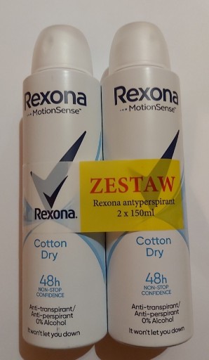 Zdjęcie oferty: Dezodorant Rexona Women (2x150 ml) Cotton Dry