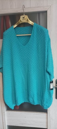 Zdjęcie oferty: Sweter Plus Size, biust 160cm, polskie!turkus neon