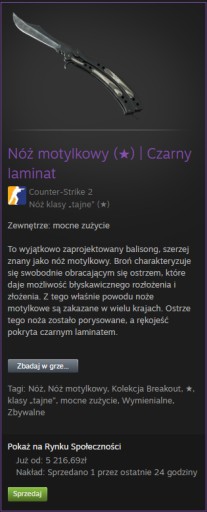 Zdjęcie oferty: Skin do CSGO Nóż motylkowy 