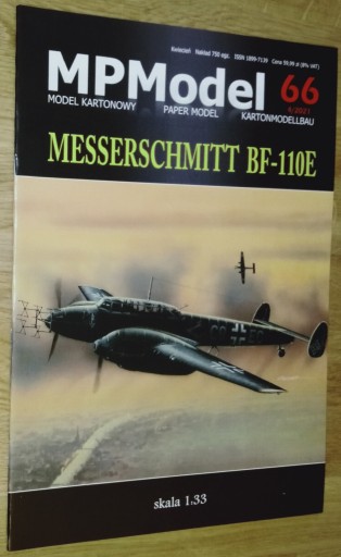 Zdjęcie oferty: Messerschmitt Bf-110E MPModel 66 1/33 offset