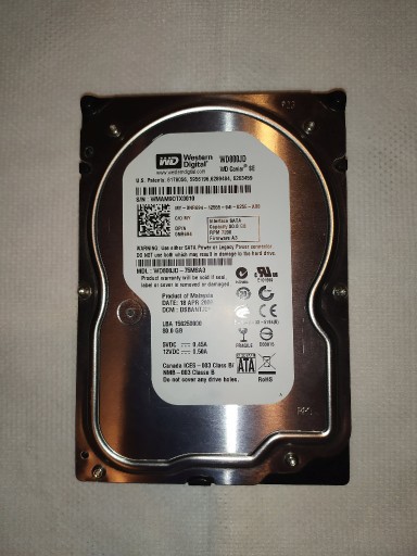 Zdjęcie oferty: Dysk twardy WD Caviar WD800JD HDD 80 GB SATA