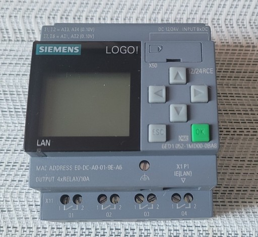 Zdjęcie oferty: Siemens Logo sterownik 6ED1 052-1MD00-0BA8 PLC
