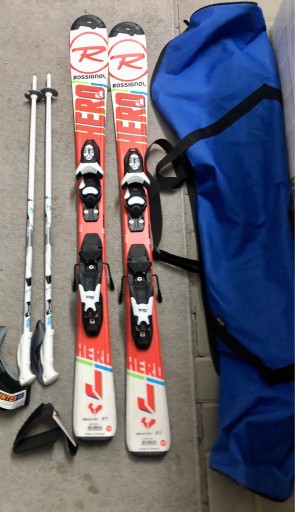 Zdjęcie oferty: Rossignol Hero 110cm narty, kijki Wedze 80cm