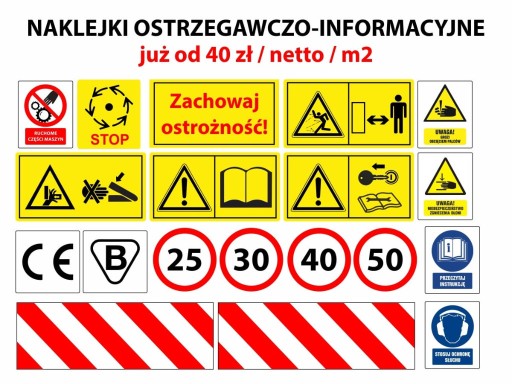 Zdjęcie oferty: etykiety - naklejki na maszyny i urządzenia