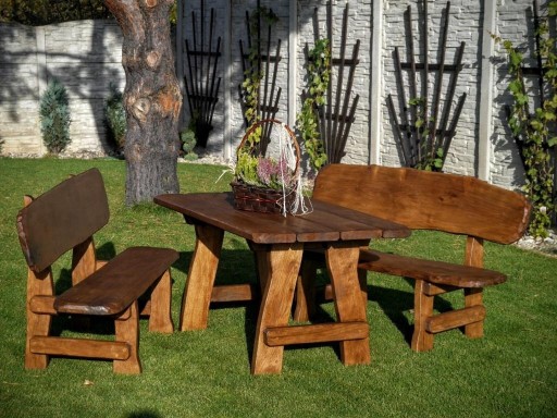 Zdjęcie oferty: drewniane meble ogrodowe zestaw stół ławki 