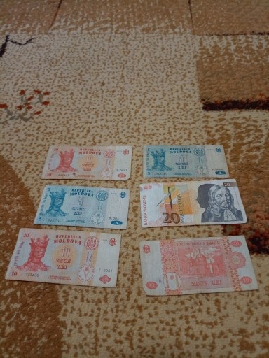 Zdjęcie oferty: Zestaw banknotów, Mołdawia m.in.