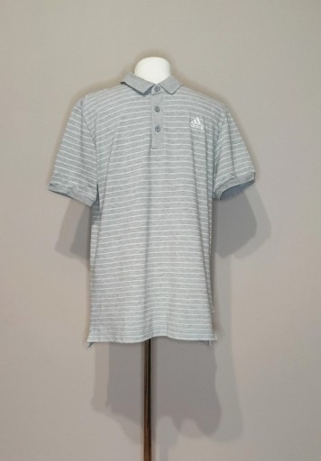 Zdjęcie oferty: Szara koszulka Polo w paski Adidas M
