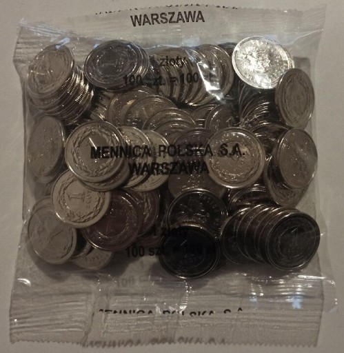 Zdjęcie oferty: 1 ZŁ 2019 WORECZEK MENNICZY 100 szt. 1 ZŁOTY (MN) 