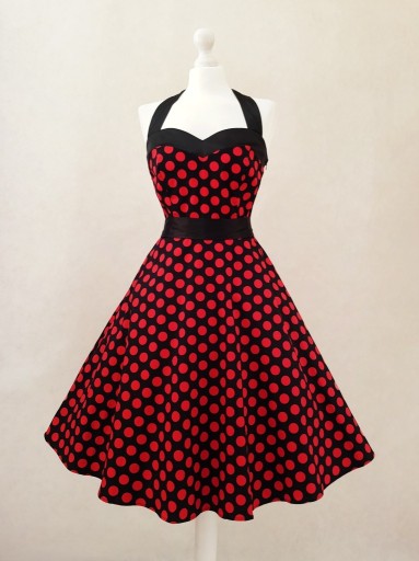 Zdjęcie oferty: sukienka czerwona pin up girl grochy retro lata 50