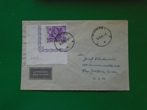 Zdjęcie oferty: List - znaczek - 490 1949 rok 