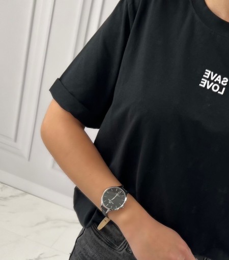 Zdjęcie oferty: T-shirt koszulka bawełniana SAVE LOVE czarny