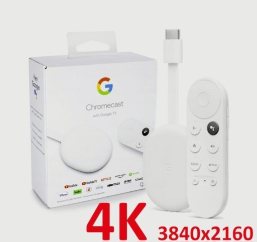 Zdjęcie oferty: GOOGLE Chromecast 4K +  aplokacja Smart Iptv