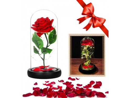 Zdjęcie oferty: wieczna róża czerwona w szkle ze światłem LED