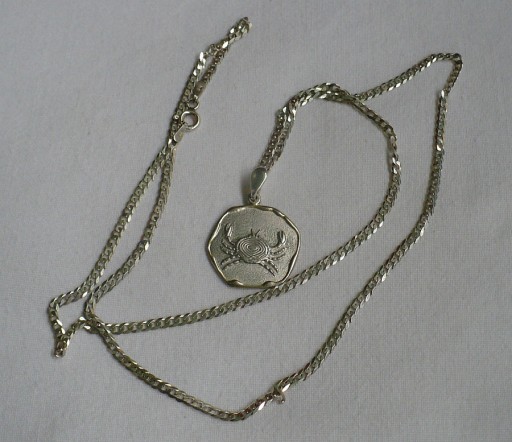 Zdjęcie oferty: Naszyjnik srebrny ze znakiem zodiaku RAK 7,5g