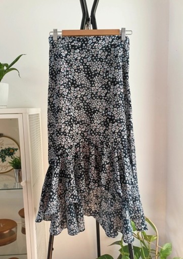 Zdjęcie oferty: Letnia spódnica w błękitne kwiaty H&M 36 S