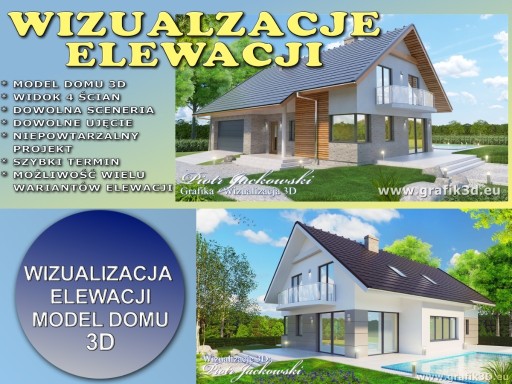 Zdjęcie oferty: Projekt elewacji. Wizualizacja elewacji domu 3D