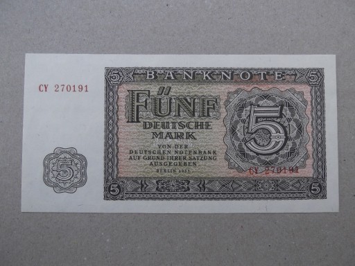 Zdjęcie oferty: Niemcy NRD 5 marka 1955 ser.CY UNC