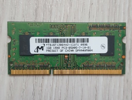 Zdjęcie oferty: Pamięć RAM DDR3 1GB MT8JSF12864HZ1G1F1