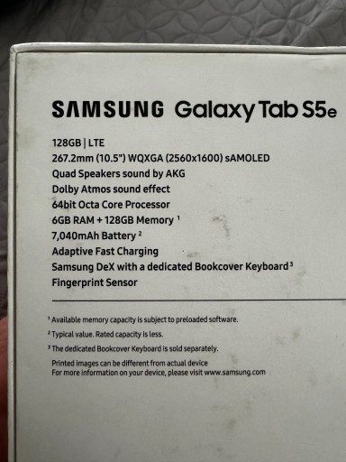 Zdjęcie oferty: Samsung Galaxy Tab S5e 128 GB LTE SM-T725