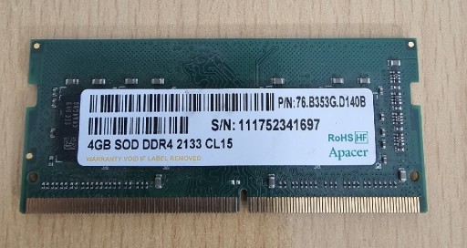Zdjęcie oferty: Pamięć RAM 4GB DDR4 2133Mhz