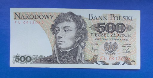 Zdjęcie oferty: Banknot 500 zł z 1982r, Seria FU