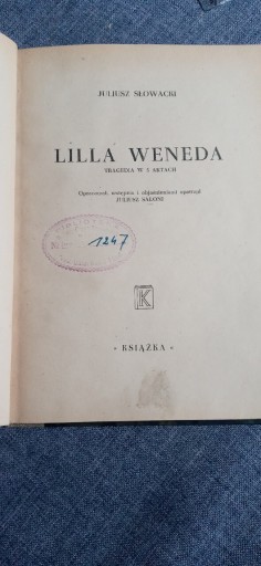 Zdjęcie oferty: Lilla WenedaJ.Słowacki