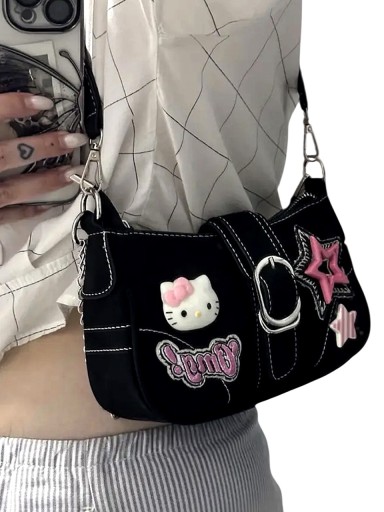 Zdjęcie oferty: czarna sanrio torba torebka na ramie y2k hello kitty lolita goth alt grunge