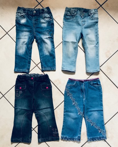 Zdjęcie oferty: Spodnie jeansowe dziewczęce, 4-sztuki, rozm.86