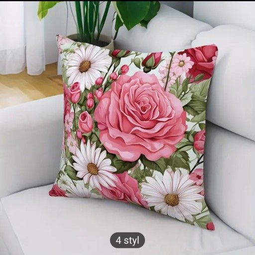 Zdjęcie oferty: Poszewka na poduszkę w kwiaty śliczna 45x45cm